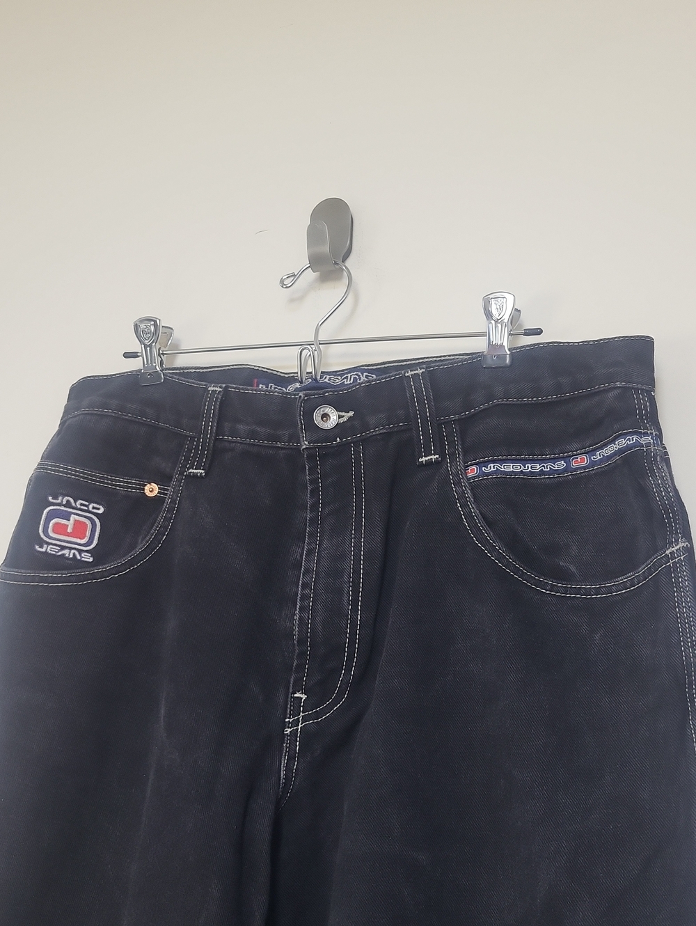 Vtg JNCO JEANS Black Relaxed Fit Wide Leg Jeans 36x30